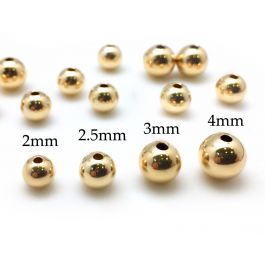 Gold filled EP plain beads seamless spacer sizes 2mm/2.5mm/3mm/4mm/5mm