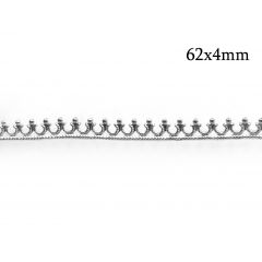 10 Feet 925 Sterling SilverInverted Heart Gallery Wire, Hard, Decorative Design, Bezel Strip by Craft Wire