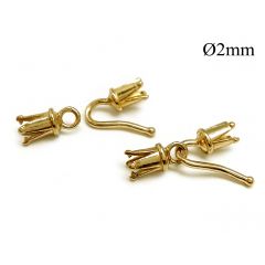 End Caps 100pcs Rhodium Plated Brass End Cap,tassel Leather Cord End Crimp  Cap Beads Caps for DIY Jewelry Making Supplies 10x6mm 