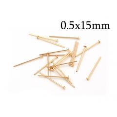 Gold Filled 14K Eye Pins 25mm wire thickness 0.5mm 24 Gauge