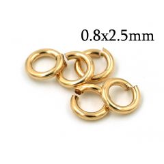 Gold Filled Open Jump Rings 0.7x2.5mm 21 Gauge 2.5mm Inside Diameter