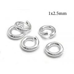 Sterling Silver 925 Open Jump Rings 0.6x2.5mm, 22 Gauge, 2.5mm