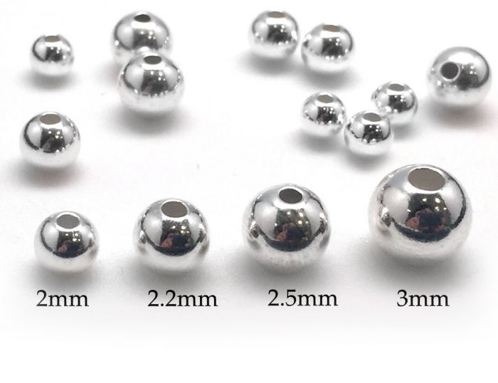925 Sterling Silver Round Beads Seamless Silver Large Small Hole Space –  Rosebeading Official