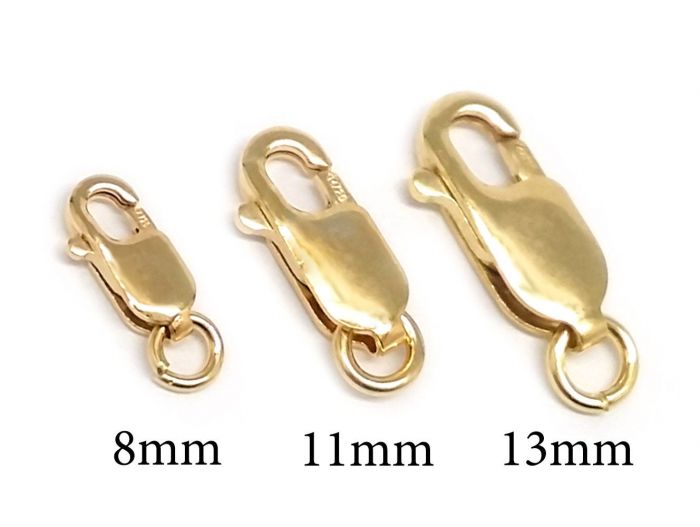 JewelStop 10K Yellow Gold Lobster Claw Clasp Lock 8mm