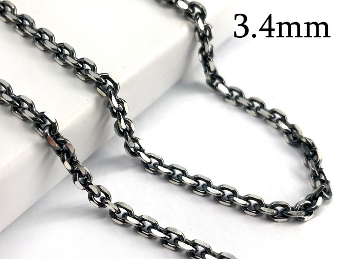 Quality Gold Sterling Silver 20inch 3mm Black Rubber Cord Necklace QG1257 -  Walsh Jewelers