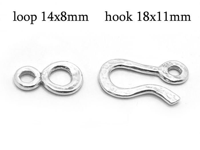 Sterling silver hammered hook & eye bracelet