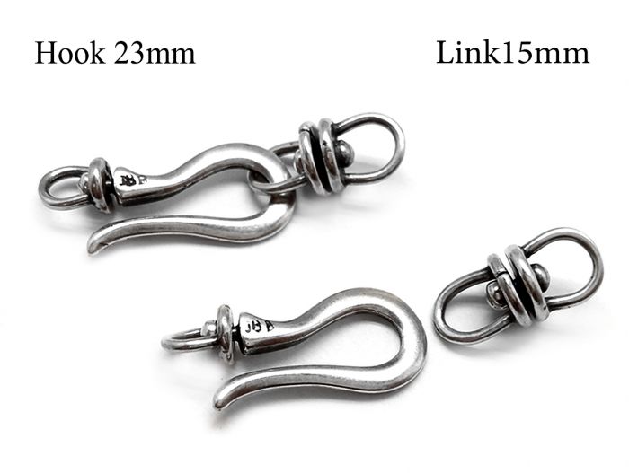 Sterling Silver 925 Revolving Hook and Eye clasp (hook 23mm; eye 15mm)