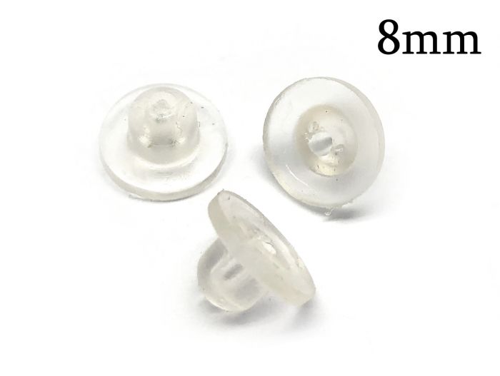 Small Earring Clutch, Clear Rubber - Retail Packs (1 Dozen T