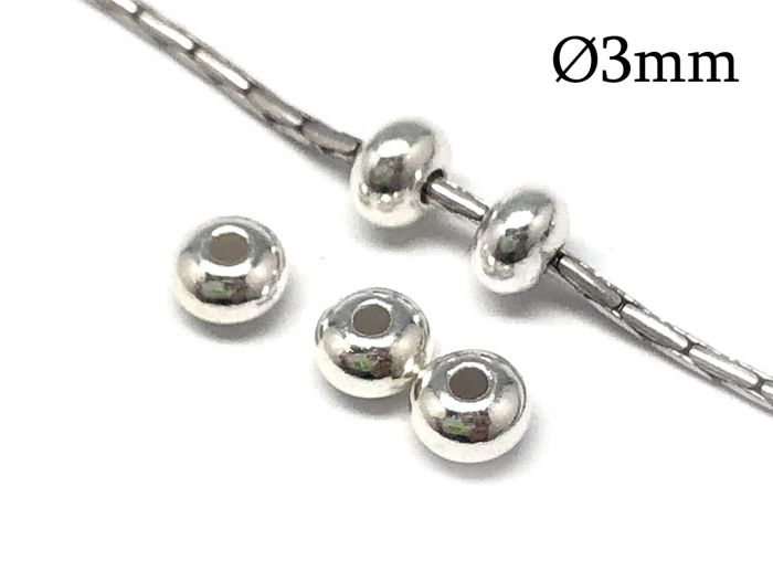 Bulls Eye design 25 Silver Tone large hole Bead Spacers 6x6.5mm hole 3mm