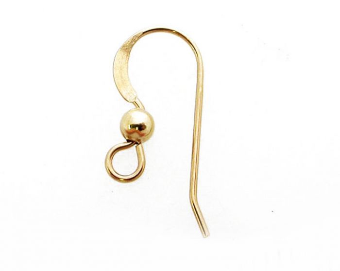 Gold filled French Ear Wire 18mm 22 Gauge (0.6mm) Ear hooks with Ball