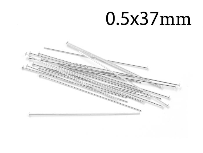 Sterling Silver Ball Point Head Pins, 925 Sterling Silver Head Pins  20mmx0.6mm, 10 pcs in a pack