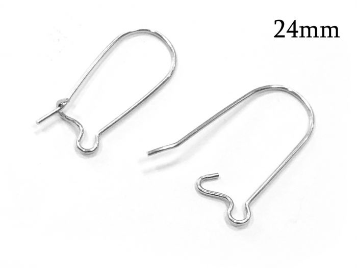 Sterling Silver 925 French Ear Wire 24mm thickness 0.7mm Ear hooks
