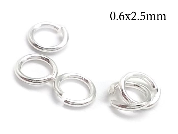 Silver Plated Open Jump Rings Oval 4x6mm 20 Gauge (50 pcs