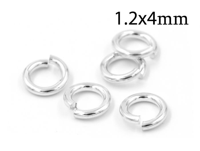 Sterling Silver Open Jump Rings 4mm 22 Gauge (10 Pieces) - Rings