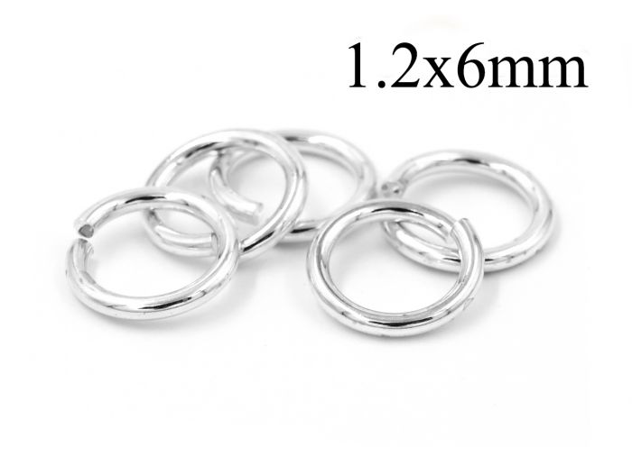 Sterling Silver JUMP RINGS. 6mm. Packet of 10.