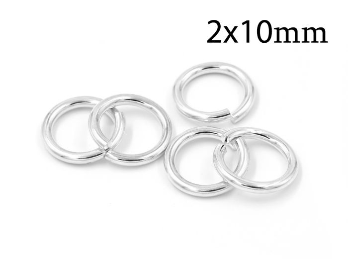 Sterling Silver Closed Jump Rings,18ga, 12mm (sold per pkg of 5pcs)