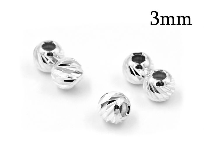 3mm Round Seamless Spacer Beads, Wholesale 925 Sterling Silver